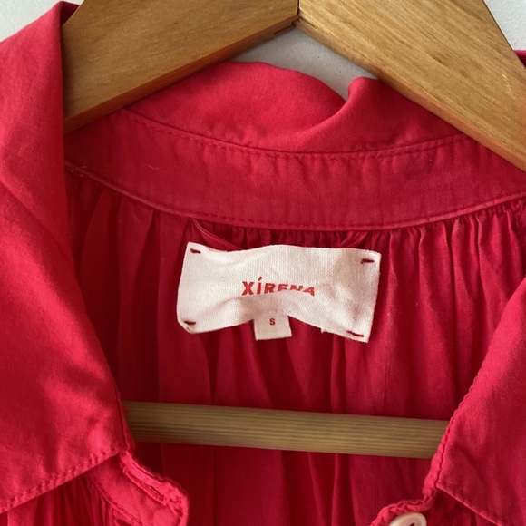 XIRENA Raspberry button down sleeveless collar dress - Picture 4 of 5